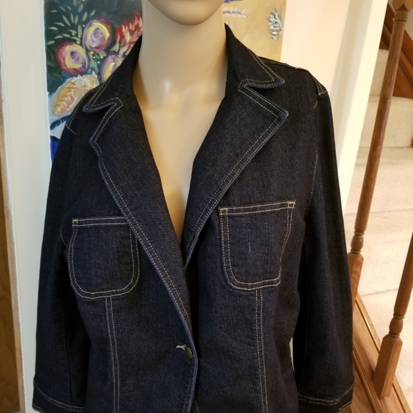 stretch black denim jacket